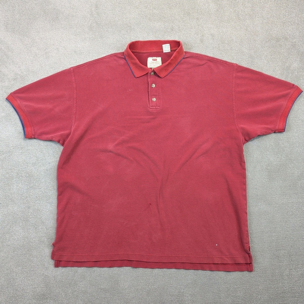Levi's Polo Shirt Mens XL Red Vintage 90s Cotton Pique Short Sleeve Made in USA
